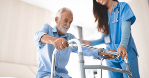 Senior Mobility Aids- Man with a Walker