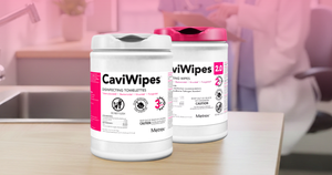 CaviWipes on a countertop in a clinic