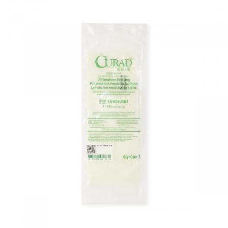 CURAD Oil Emulsion Non-adherent Gauze Dressings, 3 x 8 Inches, Impregned with U.S.P. White Petrolatum, Latex-Free, Sterile, 108 Count, CUR250383Z – Honest Medical